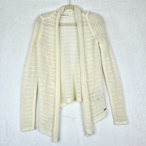 Abercrombie Fitch Wool Blend Knit Open Front Cardigan Size Medium Cream